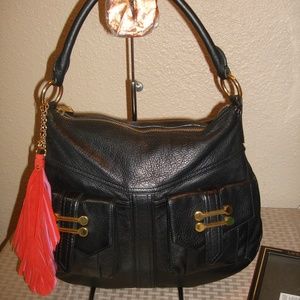 Lauren Ralph Lauren Black Soft Leather Hobo EUC!
